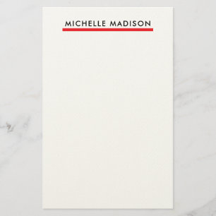 Own Name Trendy Minimalist Professional Plain Stationery