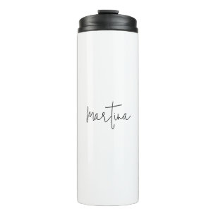 Own Name Unique Elegant Plain Simple Calligraphy Thermal Tumbler