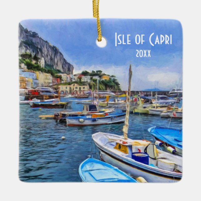 Own Photo Isle of Capri Italy Europe Travel Ceramic Ornament (Front)