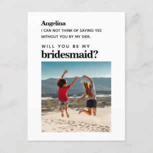 Own photo Simple Elegant Bridesmaid Proposal Card