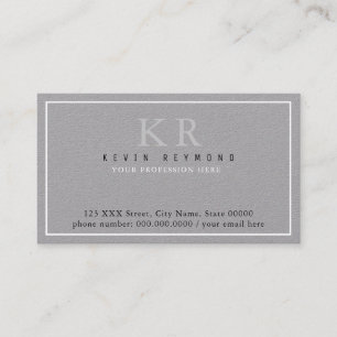 own simple & minimalist basic grey presentation business card