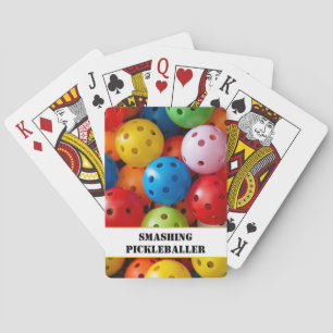 Own text Colourful pickleballs Playing Cards