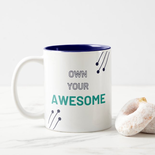 Own Your Awesome - Two Tone Mug - With Logo (With Donut)