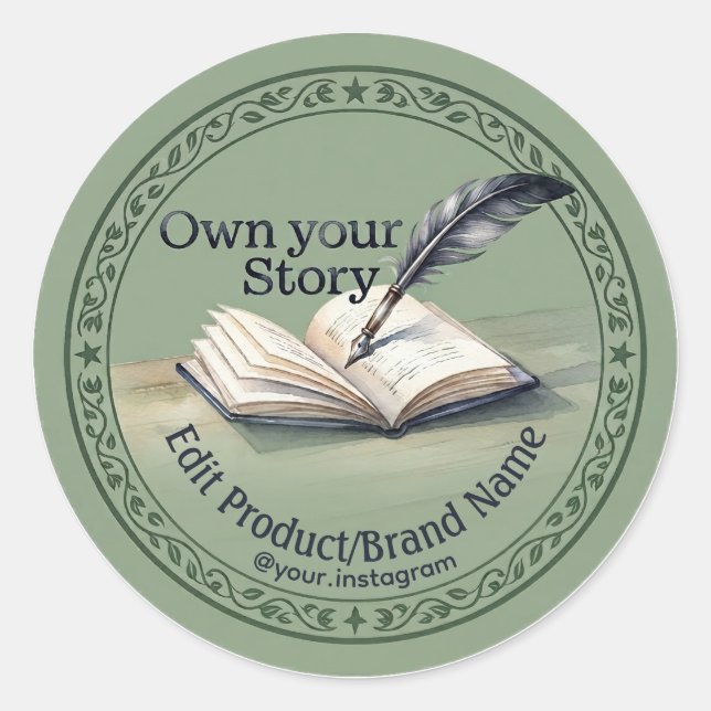 Own Your Story Custom Brand Envelope Sticker (Front)