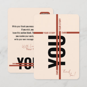 Own Your Story Shirt – Bold Motivational Quote Thank You Card