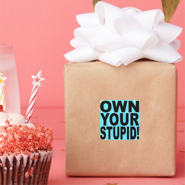 OWN YOUR STUPID! SQUARE STICKER (Party)