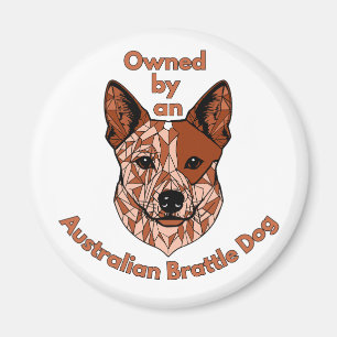 Owned by a Brattle Dog (Red) Magnet