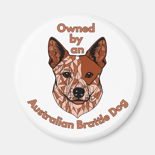 Owned by a Brattle Dog (Red) Magnet (Front)