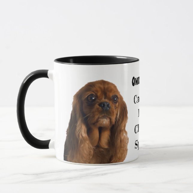 Owned By A Ruby Cavalier King Charles Spaniel Mug (Left)