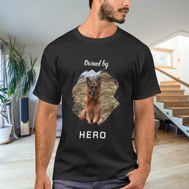 Owned by dog photo fun black T-Shirt (Creator Uploaded)