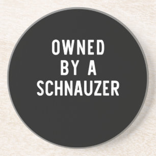 Owned By Schnauzer Funny Dog Lover Gift Christmas Coaster