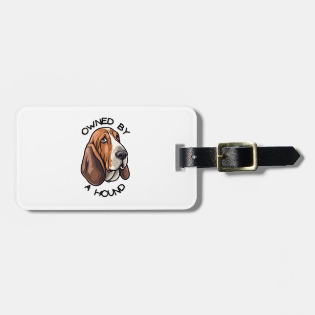 Owned by someone Basset Hound Luggage Tag (Front Horizontal)