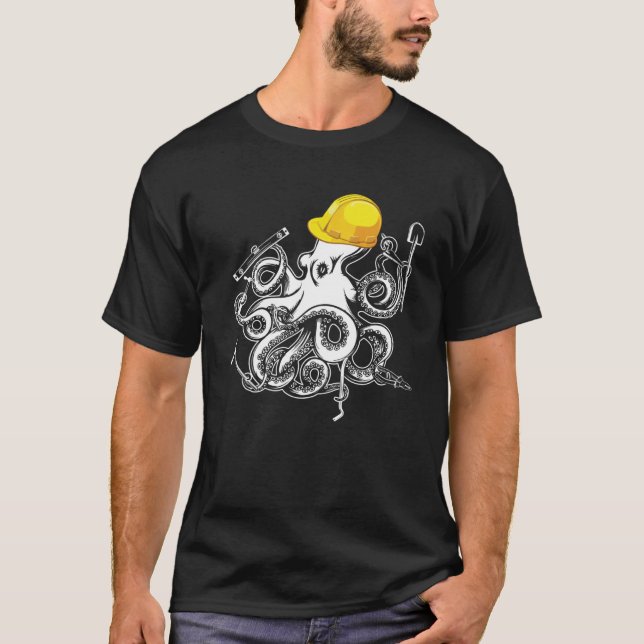 Owner House building Multitasking Octopus helmet T-Shirt (Front)