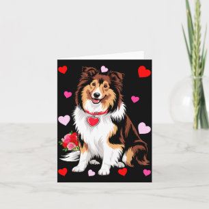 Owner Mom Dad Sheltie Dog Lover Valentines Day  Card