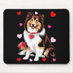 Owner Mom Dad Sheltie Dog Lover Valentines Day Mouse Mat