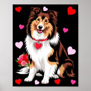 Owner Mom Dad Sheltie Dog Lover Valentines Day Poster