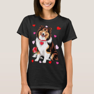 Owner Mom Dad Sheltie Dog Lover Valentines Day T-Shirt