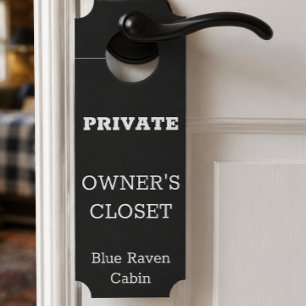 Owner's Closet Short term Rental Vacation Home Door Hanger