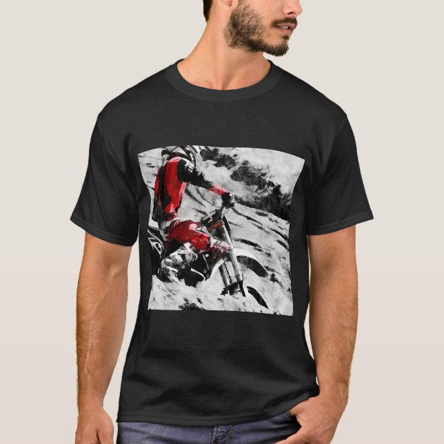 Owning The Mountain  -  Motocross Dirt-Bike Racer T-Shirt (Front)