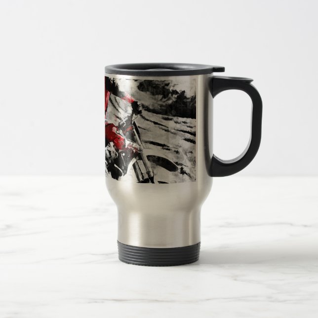 Owning The Mountain  -  Motocross Dirt-Bike Racer Travel Mug (Right)