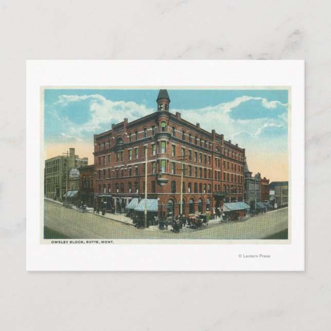 Owsley Block View of TownButte, MT Postcard (Front)