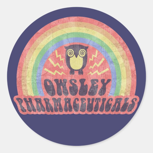Owsley Pharmaceuticals Classic Round Sticker (Front)