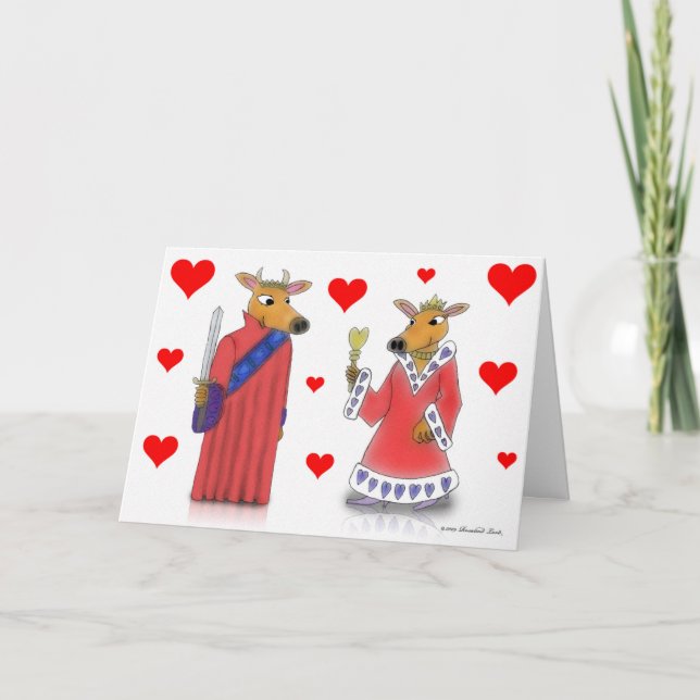Ox King and Queen of Hearts Valentine Card (Front)