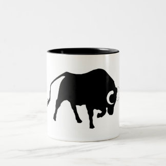 ox,moggy,cattle,cow,bullfight,corrida,horn Two-Tone coffee mug