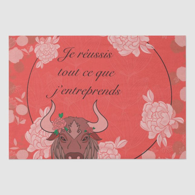 ox, positive affirmation, quote, zen, tissue paper (Front)