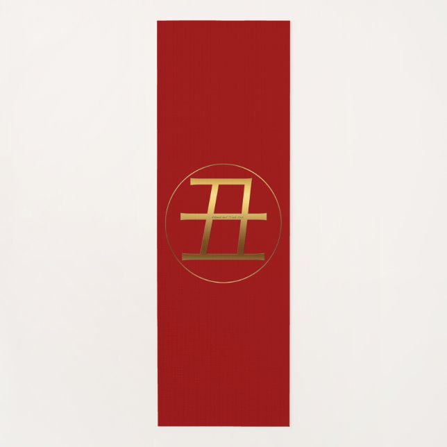 Ox Year Gold embossed effect Symbol Yoga Mat (Front)