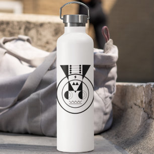 Ox Zodiac - Ushi Geometric Animal Design Water Bottle