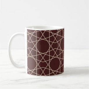 Oxblood Cream Geometry Coffee Mug