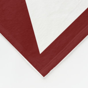 Oxbloodred&White Triangles Pattern Design Fleece Blanket
