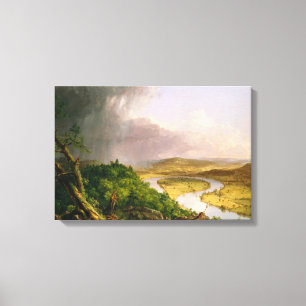 Oxbow River Seen from Mount Holyoke, Massachusetts Canvas Print