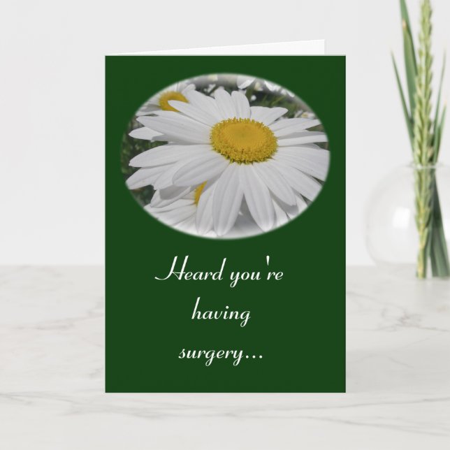 Oxeye Daisy Wildflower Floral Items Having Surgery Card (Front)