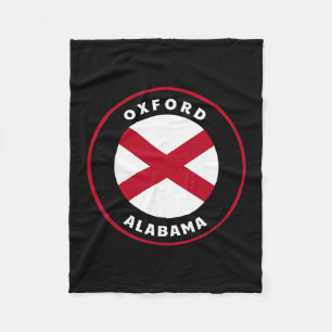 Oxford Alabama Al State Flag Badge Vacation Fleece Blanket
