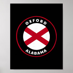 Oxford Alabama Al State Flag Badge Vacation Poster
