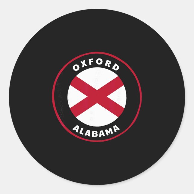 Oxford Alama Al State Flag Dge Vacation  Classic Round Sticker (Front)