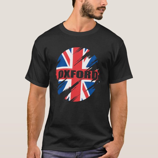 Oxford British Flag England Uk Britain Union Jack T-Shirt (Front)