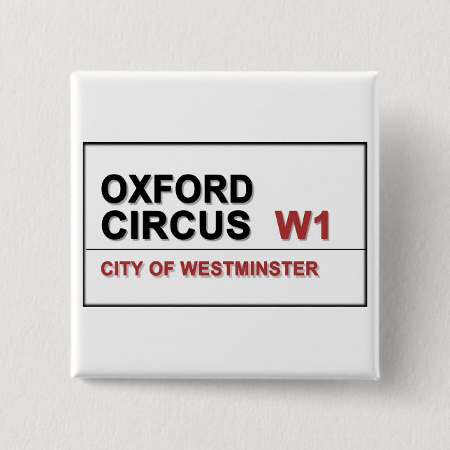 Oxford Circus Lodon England 15 Cm Square Badge (Front)