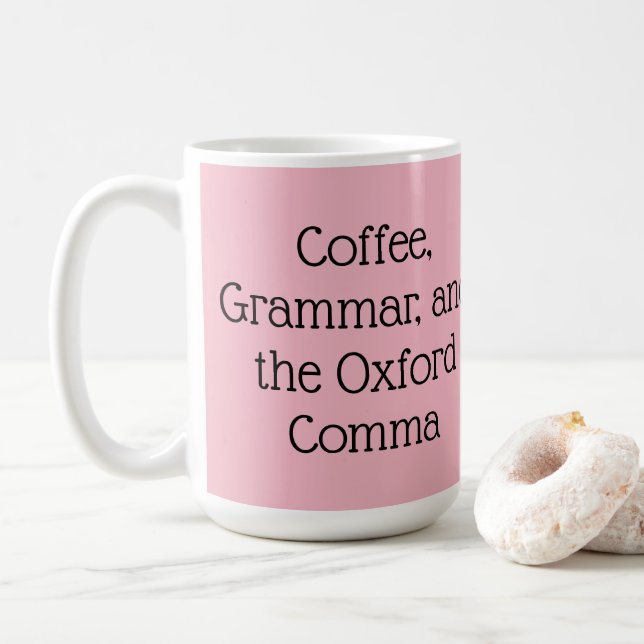 Oxford comma coffee mug (With Donut)