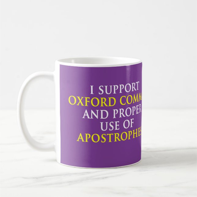 Oxford Commas and Apostrophes Mug (Left)