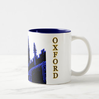 Oxford England 1986 Building Spirals Blue Two-Tone Coffee Mug