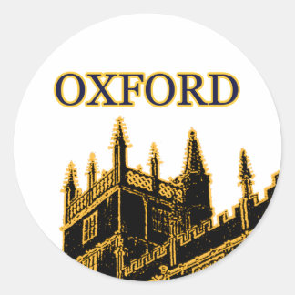 Oxford England 1986 Building Spirals Brown Classic Round Sticker