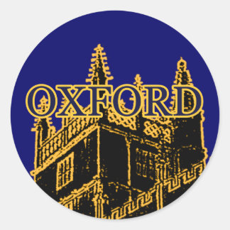 Oxford England 1986 Building Spirals Brown Classic Round Sticker
