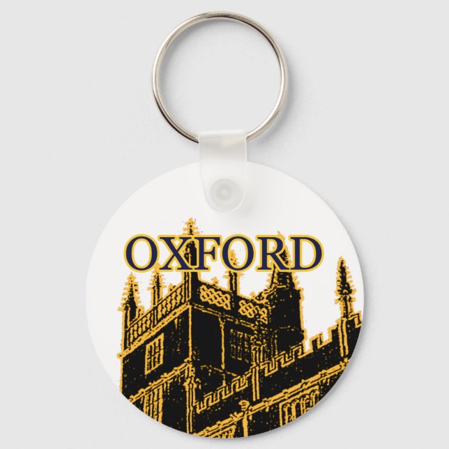 Oxford England 1986 Building Spirals Brown Key Ring (Front)