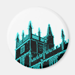 Oxford England 1986 Building Spirals Cyan Magnet