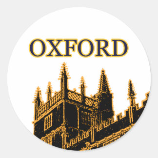 Oxford England 1986 Building Spirals Gold Classic Round Sticker