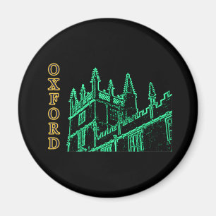 Oxford England 1986 Building Spirals Green Magnet