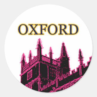 Oxford England 1986 Building Spirals Magenta Classic Round Sticker